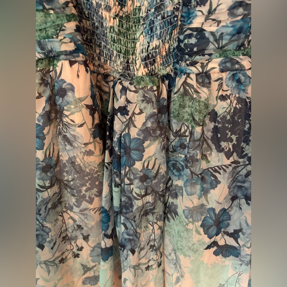Anthropologie Let Me Be floral romantic mini dress size XS NWT - Picture 7 of 7